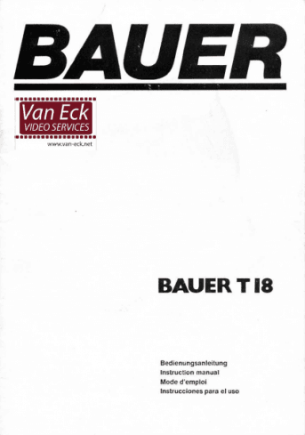 Bauer T18 Gebruikshandleiding, Talen: Italiaans Nederlands