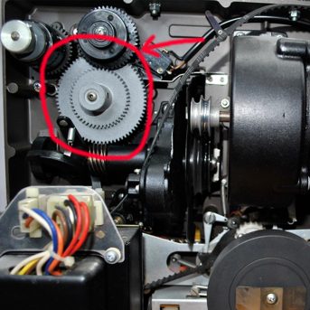 Alternative view of Eiki SL-0,SL-1,SL-2, SL-02 series - Groot dubbel tandwiel 75,5 / 48,9mm - (EIKI 320-15921 Drive Gear) (PP-0209)