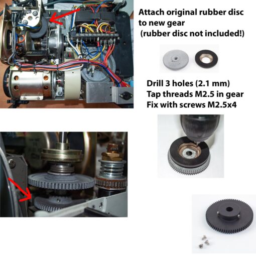 Elmo 16-CL tandwiel - P412270  Worm gear (1) assy (PP-0275) - Afbeelding 2
