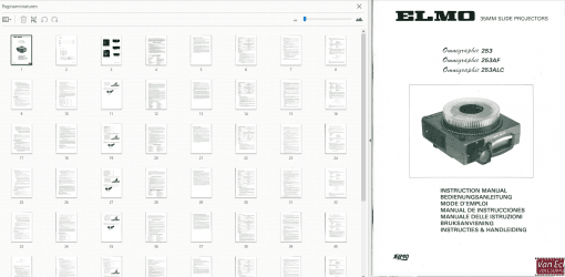 Elmo Omnigraphic 253 253AF 253ALC User manual, Languages: German English French Spanish Italian Dutch Swedish