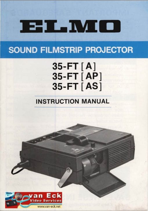 Elmo Sound Filmstrip projector 35 FT User manual UK