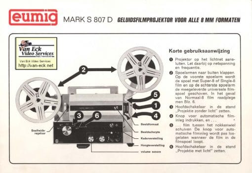 Eumig Mark S 807 D Gebruikshandleiding NL