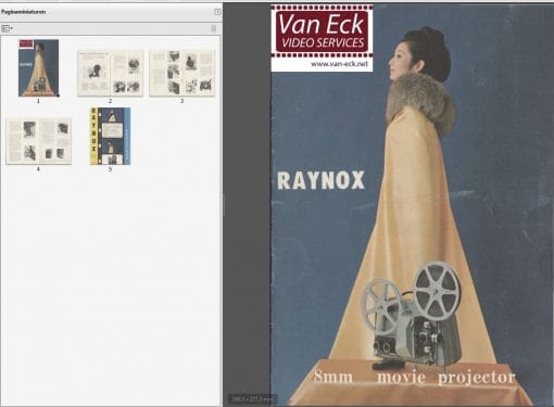 Raynox S-505K 8mm movie projector Gebruikshandleiding Deutsch