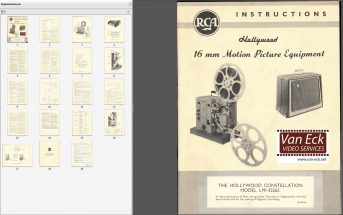 RCA 16mm Motion Picture Equipment Gebruikshandleiding English