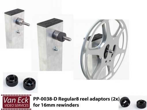 Dubbel8 spoel adapters (2 stuks) voor 16mm omspoelers (PP-0038-D) - Afbeelding 2