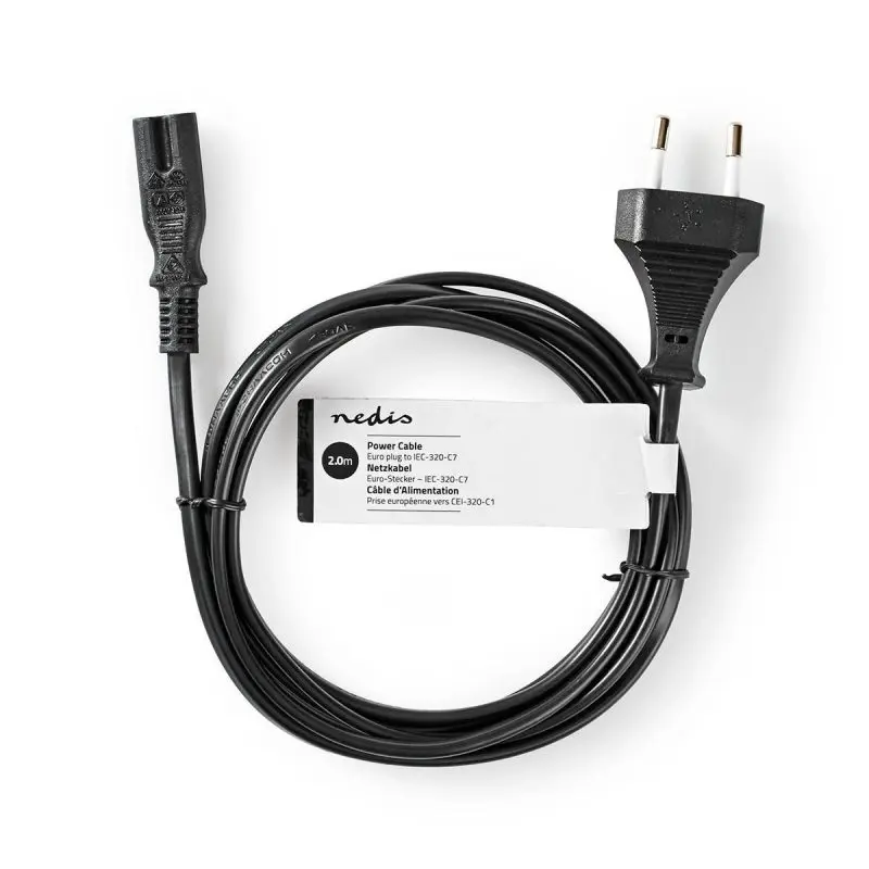 Aansluitkabel / stroomkabel IEC-320-C7 - 2m - Euro male - Afbeelding 2