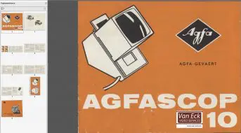 Agfa Agfascop-10 Gebruikshandleiding Deutsch English Francais Italiano Nederlands Dansk Svenska