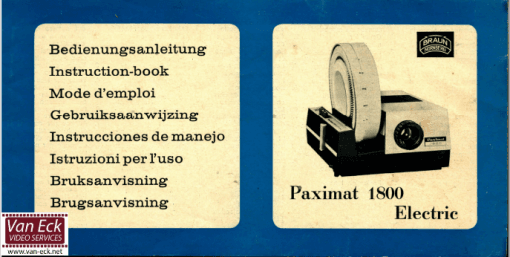 Braun Paximat 1800 Electric User manual, Languages: German English French Italian Dutch Finnish Norwegian