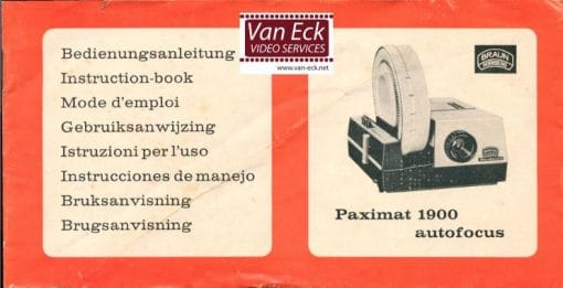 Braun paximat 1900 autofocus User manual English Nederlands Deutsch Francais