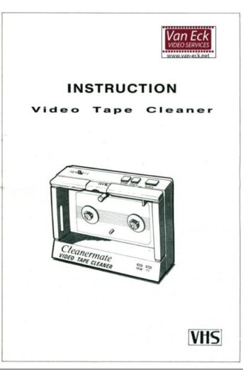 Cleanermate Video Tape Cleaner VC-8088 Gebruikshandleiding, Talen: Engels