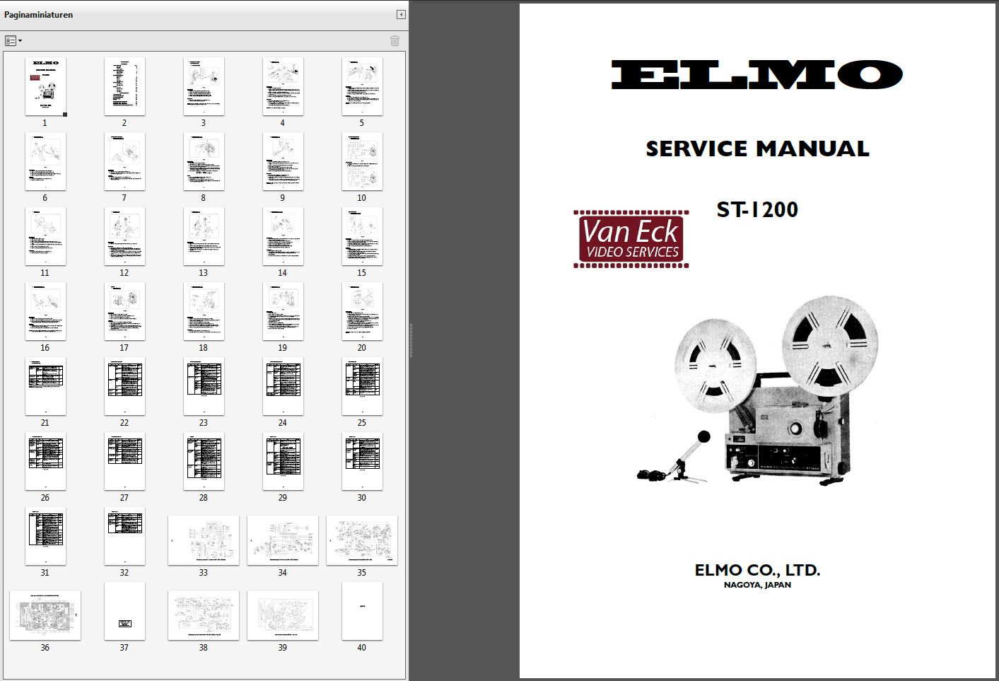 Elmo ST1200 Service and repair manual English