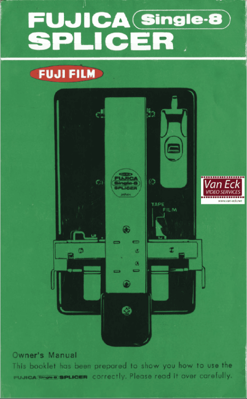Fujica Single8 splicer Gebruikshandleiding, Talen: Engels Nederlands