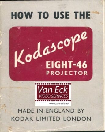 Kodascope Eight 46 Projector Gebruikshandleiding English