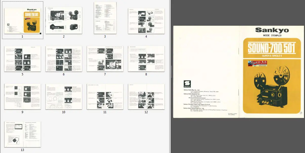 Sankyo Sound 700 501 User manual mode d'emploi francais - Image 2