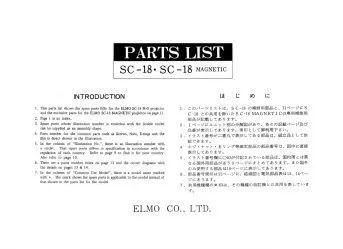 Elmo SC-18 SC-18 Magnetic Spare parts manual, Languages: English