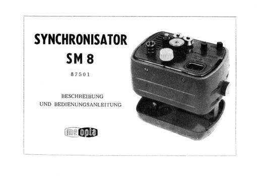 Meopta SM 8 Synchronisator Gebruikshandleiding, Talen: Duits cover