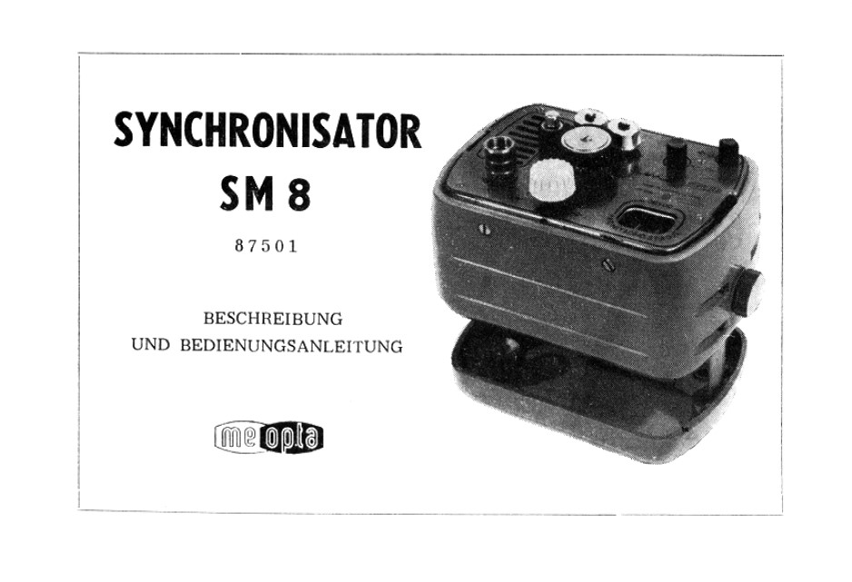 Meopta SM 8 Synchronisator Gebruikshandleiding, Talen: Duits cover