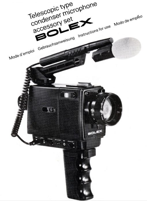 Bolex Telescopic type condenser microphone accessory set User manual, Languages: German English French Spanish