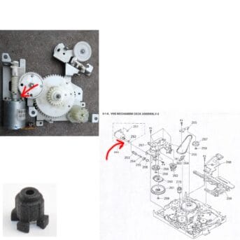 Alternative view of Motor Pulley voor Sony H-Mechanism loopwerk (M903 cam motor) (PP-0345)