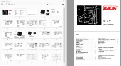 Eumig S932 User manual, Languages: German - Image 2
