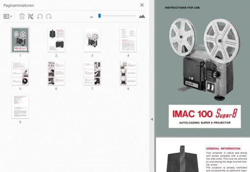 Imac 100 super8 Gebruikshandleiding, Talen: Engels preview