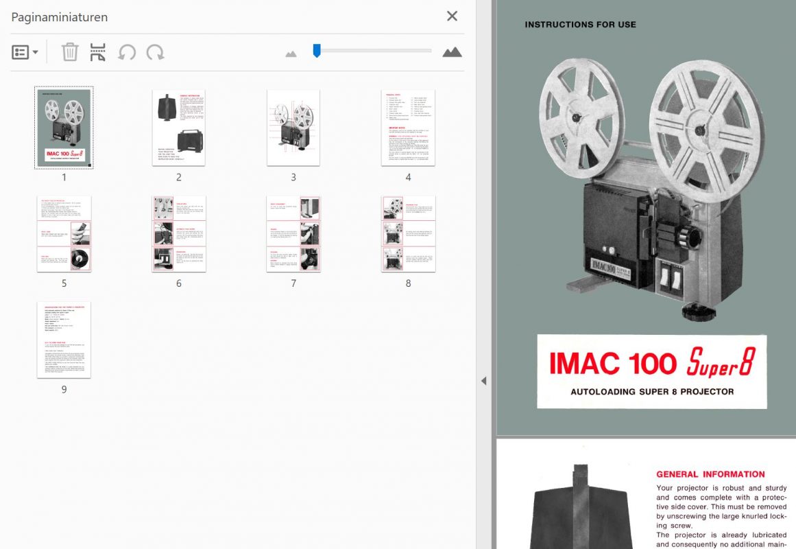 Imac 100 super8 Gebruikshandleiding, Talen: Engels preview