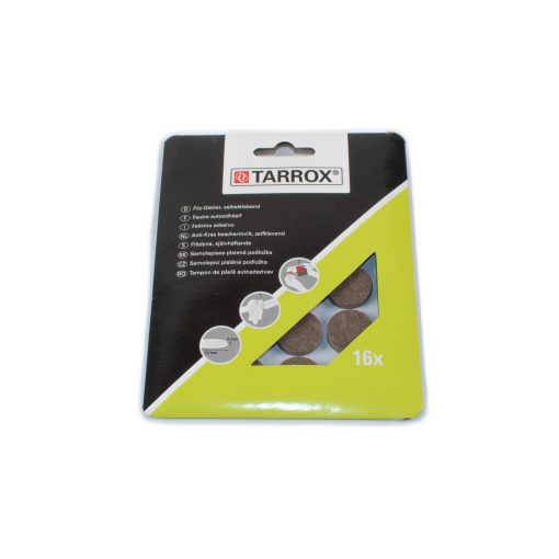 TARROX Antikras vilt zelfklevend rond bruin Ø 22 mm, 16 stuks