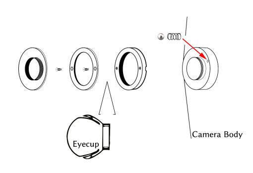 Chinon eyecup / eyepiece - type 2 (PP-0363) - Afbeelding 3