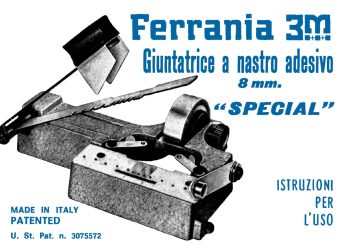 Ferrania 3M Giuntatrice a nastro adesivo 8mm SPECIAL User manual, Languages: Italian