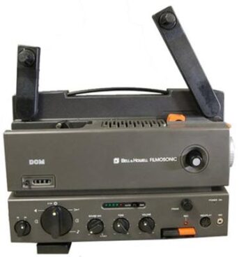 Alternative view of Bell & Howell Filmosonic DCM top belt