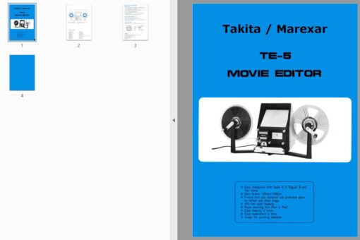 Takita Marexar TE-5 Movie Editor User manual, Languages: English - Image 2