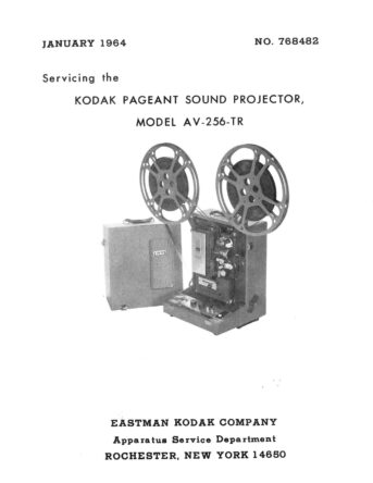 Kodak Pageant Sound Projector model AV-126 AV-256 Onderdelen- en service handleiding, Talen: Engels cover
