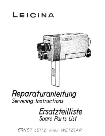 Leitz Leicina 8S 8V Onderdelen- en service handleiding, Talen: Duits Engels cover