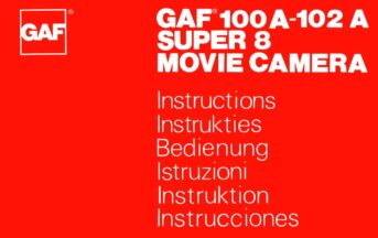 Gaf 100A - 102A super 8 movie camera Gebruikshandleiding, Talen: Duits Engels Frans Spaans Italiaans Nederlands cover