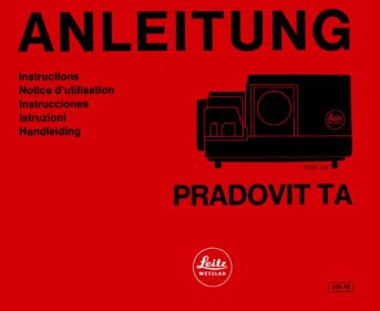 Leitz PRADOVIT TA Gebruikshandleiding, Talen: Duits Engels Frans Spaans Italiaans Nederlands cover