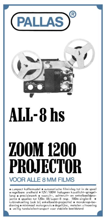 Pallas ALL-8 hs ZOOM 1200 Gebruikshandleiding, Talen: Nederlands cover