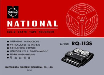 National RQ-113S Solid State Tape Recorder Gebruikshandleiding, Talen: Duits Engels Frans Spaans Italiaans Japans cover