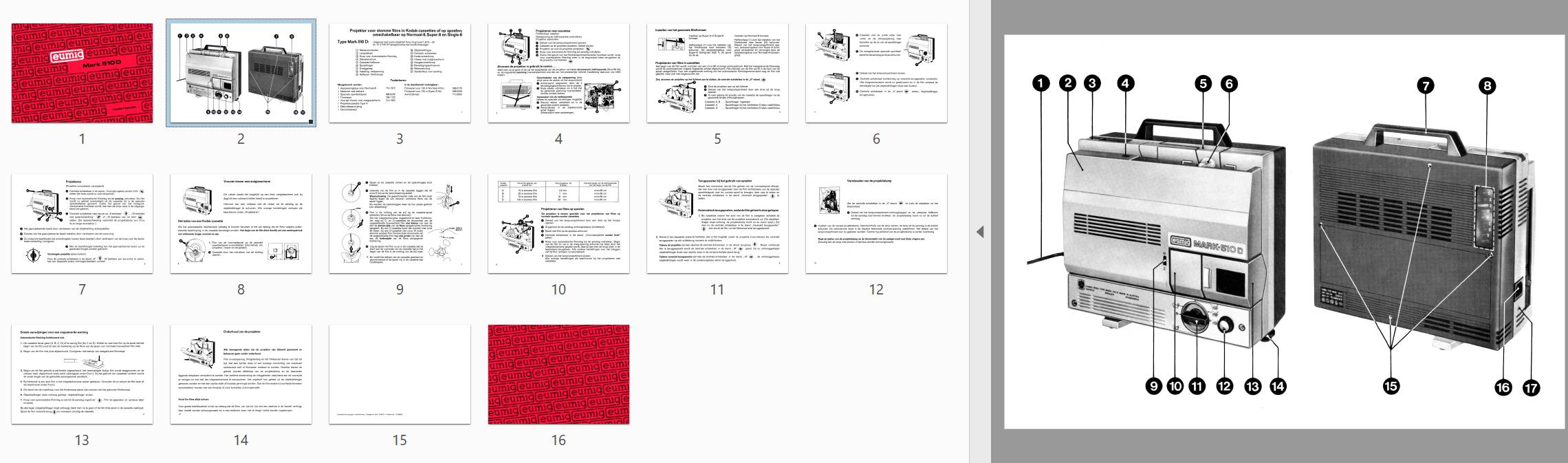 Eumig Mark 510D Gebruikshandleiding, Talen: Nederlands preview