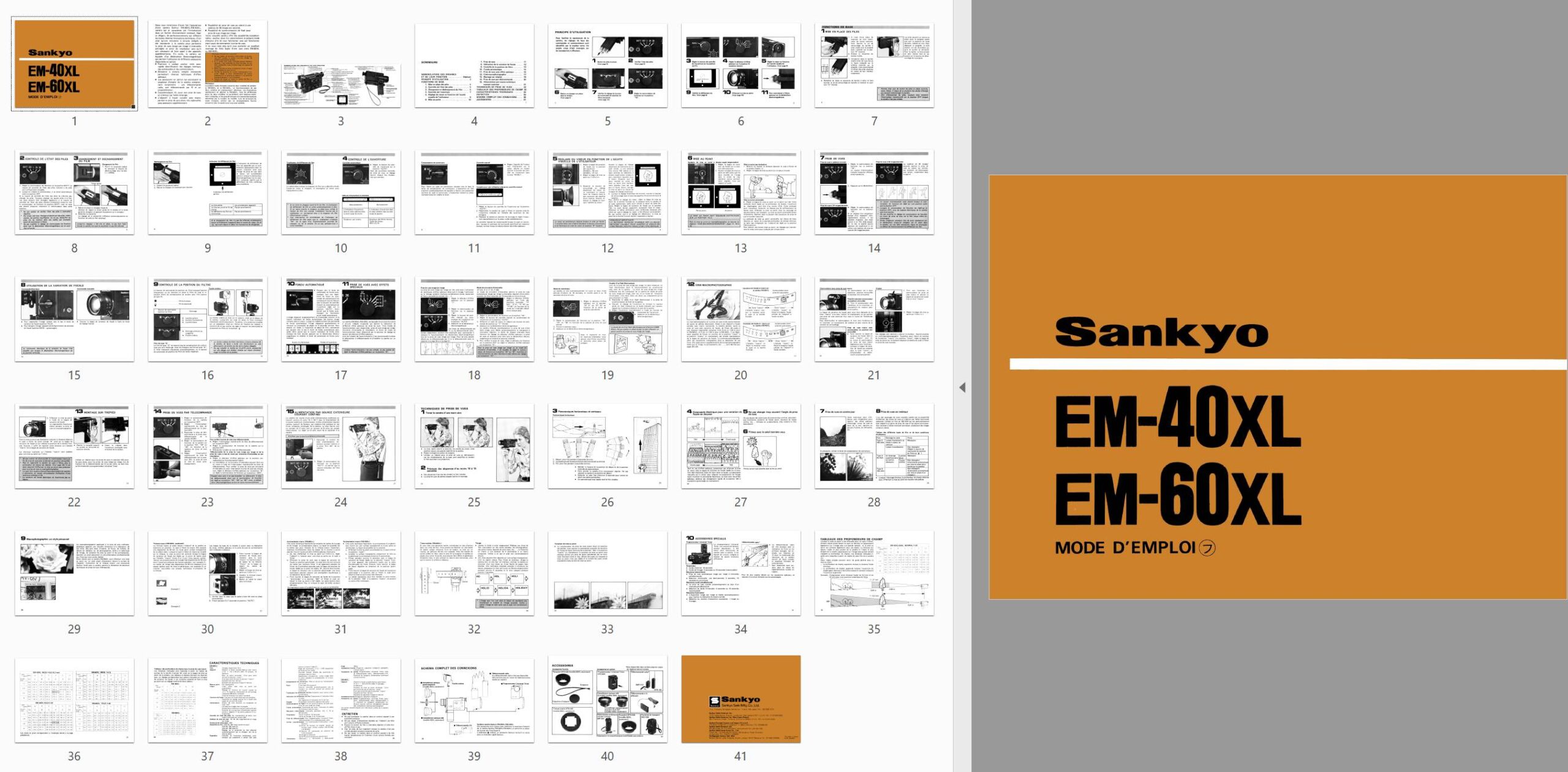 Sankyo EM-40XL EM-60XL Gebruikshandleiding, Talen: Frans preview