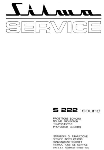 Silma S222 Sound Onderdelen- en service handleiding, Talen: Duits Engels Frans Italiaans cover