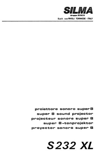 Silma S232XL Onderdelenhandleiding, Talen: Duits Engels Frans Spaans Italiaans cover