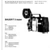 Bauer T3 super Onderdelen- en service handleiding, Talen: Duits Engels Frans cover