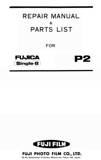 Fujica P2 Onderdelen- en service handleiding, Talen: Engels cover