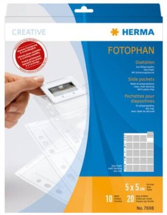 Alternative view of Herma Slide pockets 5x5 10 Sheets clear/matt No. 7698