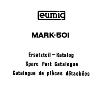 Eumig Mark 501 Onderdelenhandleiding, Talen: Duits Engels Frans cover