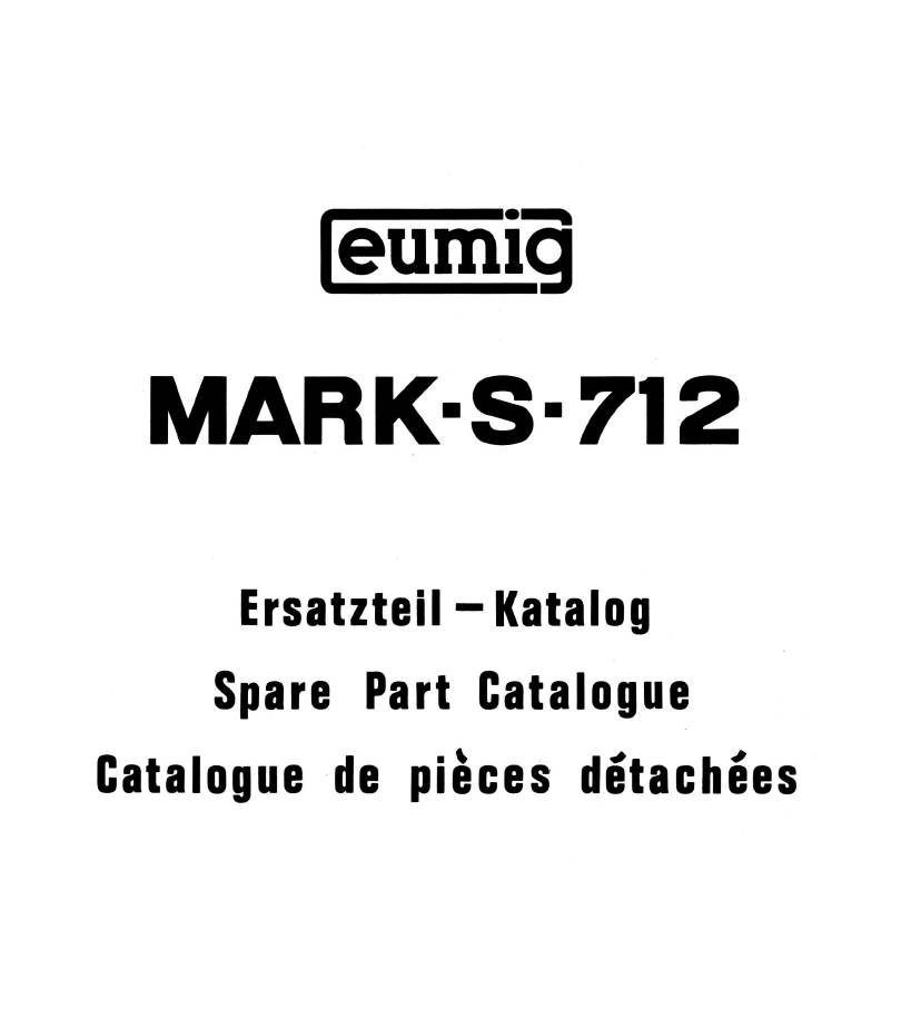 Eumig Mark S 712 Service handleiding, Talen: Duits Engels Frans cover