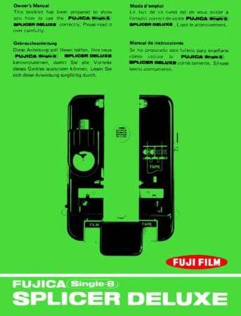 Fujica Single-8 SPLICER DELUXE Gebruikshandleiding, Talen: Duits Engels Frans Spaans cover