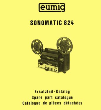 Eumig 824 Sonomatic onderdelenhandleiding, Talen: Duits Engels Frans cover