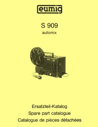 Eumig S909 onderdelenhandleiding, Talen: Duits Engels Frans cover