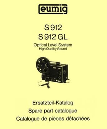 Eumig S912 S912GL onderdelenhandleiding, Talen: Duits Engels Frans cover